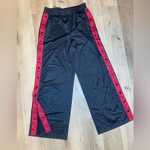 Black Tear-Away Warm Up Athletic Pants - Large